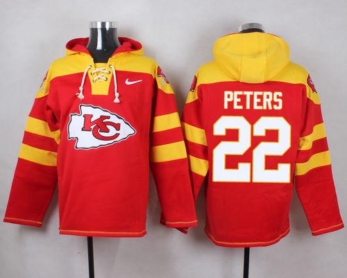 Nike Chiefs #22 Marcus Peters Red Player Pullover NFL Hoodie - Click Image to Close